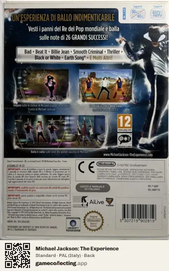Michael Jackson: The Experience Nintendo Wii, Italy box back