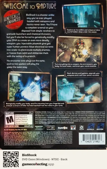 BioShock Computer, NTSC box back