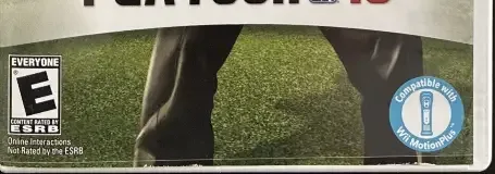 Tiger Woods PGA Tour 10, the ESRB box on its front
