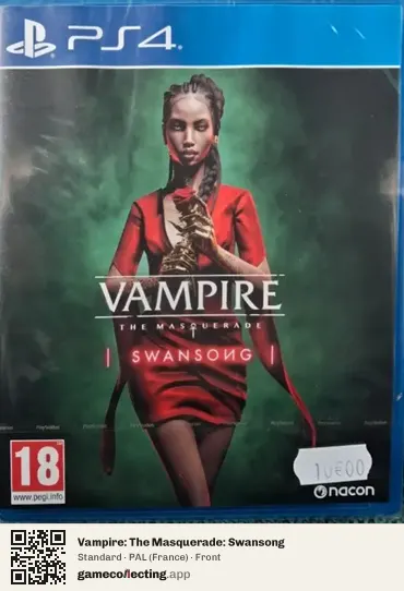 Vampire: The Masquerade: Swansong PlayStation 4, France box front
