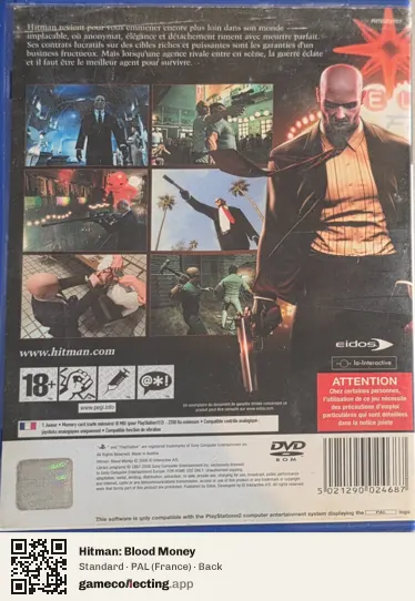 Hitman: Blood Money PlayStation 2, France box back