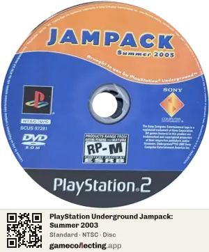PlayStation Underground Jampack: Summer 2003 PlayStation 2, NTSC disc