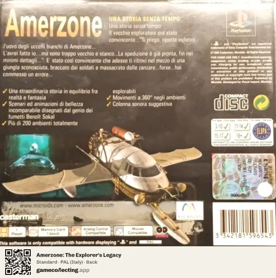 Amerzone: The Explorer's Legacy PlayStation, Italy box back
