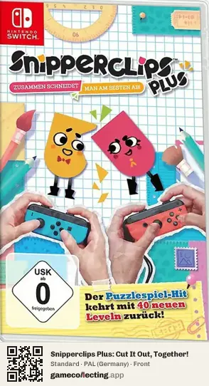 Snipperclips Plus: Cut It Out, Together! Nintendo Switch, Germany box front