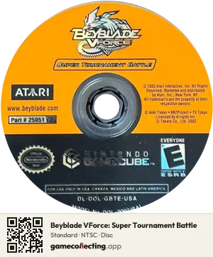Beyblade VForce: Super Tournament Battle Nintendo GameCube, NTSC disc