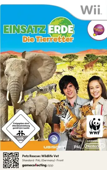 Petz Rescue: Wildlife Vet Nintendo Wii, Germany box front