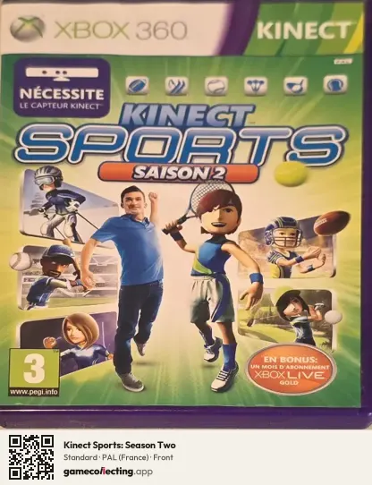 Kinect Sports: Season Two Xbox 360, France box front