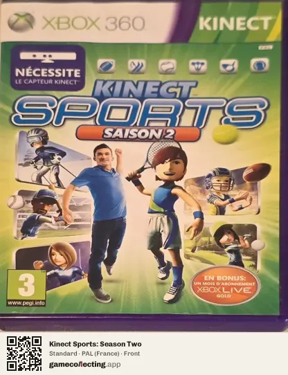 Kinect Sports: Season Two Xbox 360, France box front