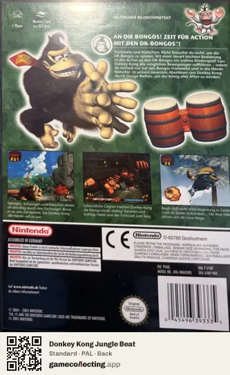 Donkey Kong Jungle Beat Nintendo GameCube, PAL box back