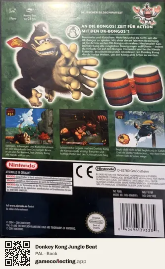 Donkey Kong Jungle Beat Nintendo GameCube, PAL box back