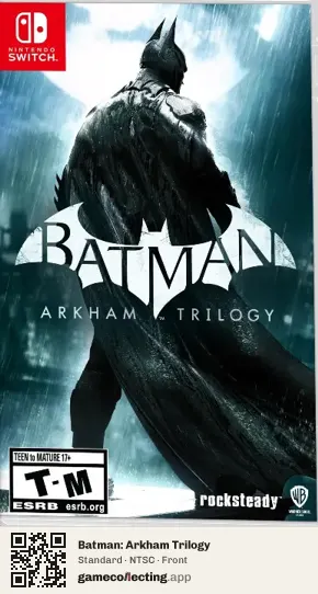 Batman: Arkham Trilogy Nintendo Switch, NTSC box front