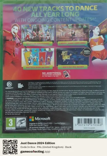 Just Dance 2024 Edition Xbox Series X, United Kingdom box back