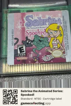 Sabrina the Animated Series: Spooked! Game Boy Color, NTSC cartridge label