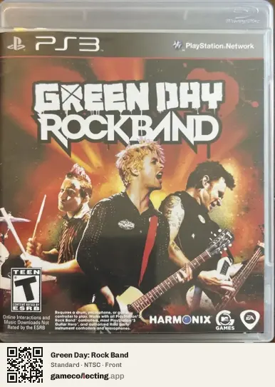 Green Day: Rock Band PlayStation 3, NTSC box front