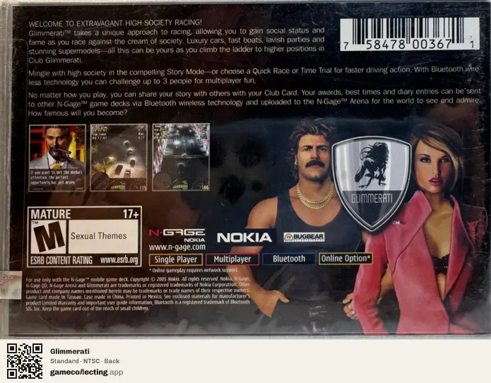 Glimmerati Nokia N-Gage, NTSC box back