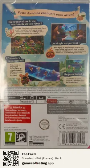 Fae Farm Nintendo Switch, France box back