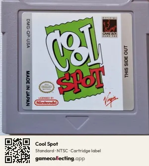 Cool Spot Game Boy, NTSC cartridge label