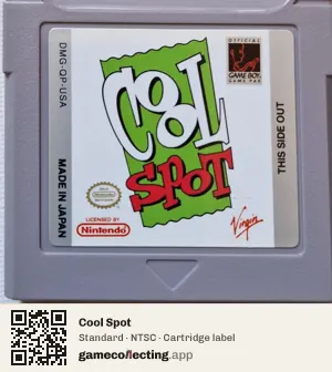 Cool Spot Game Boy, NTSC cartridge label