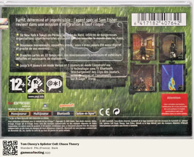 Tom Clancy's Splinter Cell: Chaos Theory Nokia N-Gage, France box back