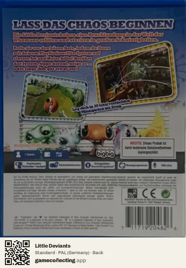 Little Deviants PlayStation Vita, Germany box back