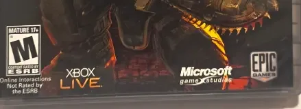 Gears of War, the ESRB box on its front