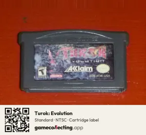 Turok: Evolution Game Boy Advance, NTSC cartridge label