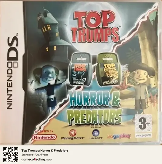 Top Trumps: Horror & Predators Nintendo DS, PAL box front