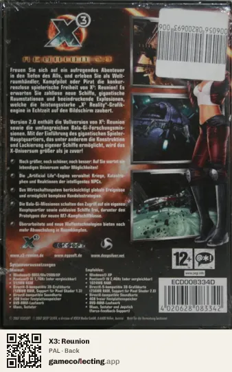 X3: Reunion Computer, PAL box back