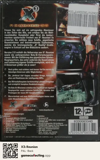 X3: Reunion Computer, PAL box back