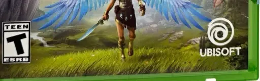 Immortals Fenyx Rising, the ESRB box on its front