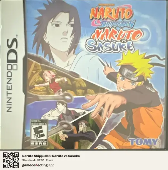 Naruto Shippuden: Naruto vs Sasuke Nintendo DS, NTSC box front