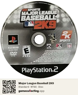 Major League Baseball 2K9 PlayStation 2, NTSC disc