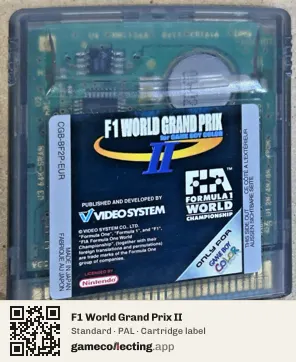 F1 World Grand Prix II Game Boy Color, PAL cartridge label