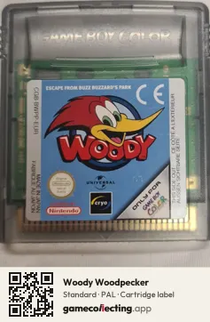 Woody Woodpecker Game Boy Color, PAL cartridge label