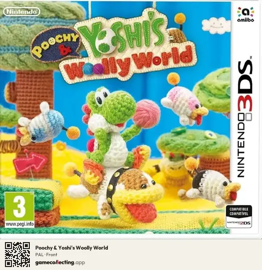 Poochy & Yoshi's Woolly World Nintendo 3DS, PAL box front