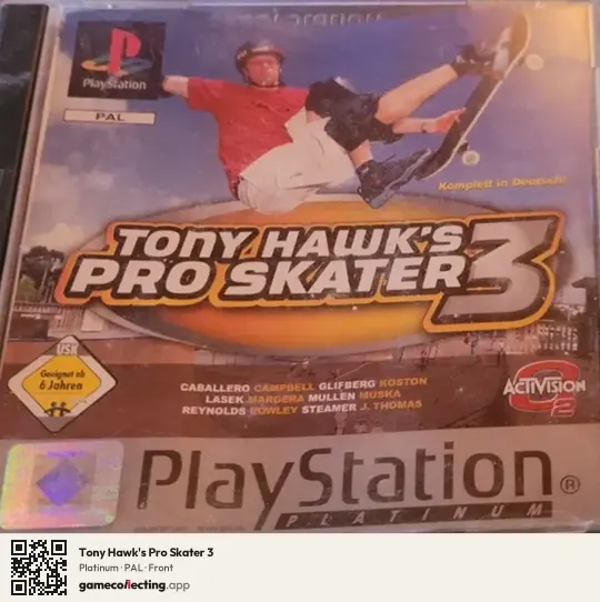 Tony Hawk's Pro Skater 3 PlayStation, PAL box front