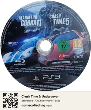 Crash Time 5: Undercover PlayStation 3, PAL disc