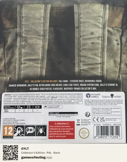 GYLT Nintendo Switch, PAL box back