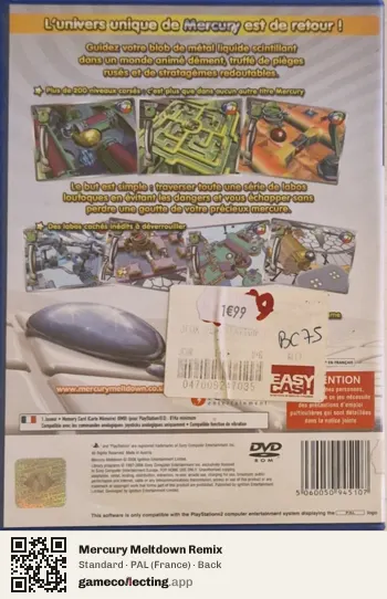 Mercury Meltdown Remix PlayStation 2, France box back