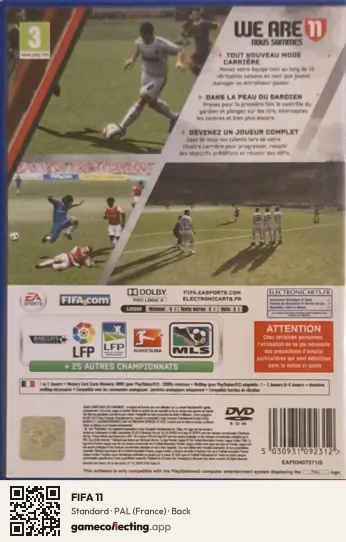 FIFA 11 PlayStation 2, France box back