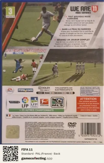 FIFA 11 PlayStation 2, France box back