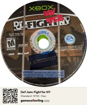 Def Jam: Fight for NY Xbox, NTSC disc