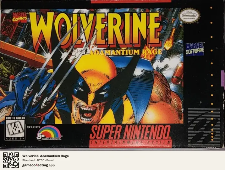 Wolverine: Adamantium Rage Super Nintendo Entertainment System, NTSC box front