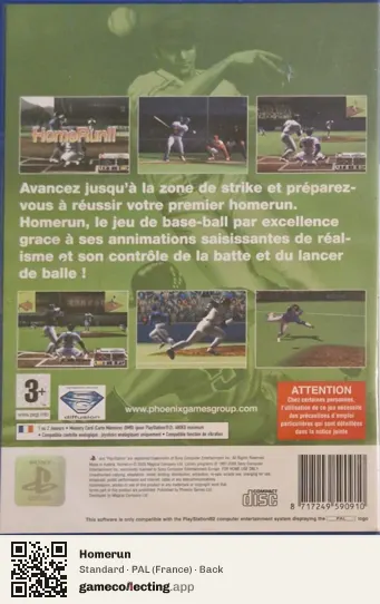 Homerun PlayStation 2, France box back
