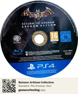 Batman: Arkham Collection PlayStation 4, PAL disc