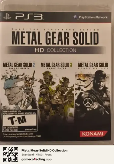 Metal Gear Solid HD Collection PlayStation 3, NTSC box front