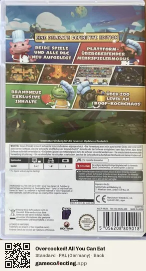 Overcooked! All You Can Eat Nintendo Switch, Germany box back