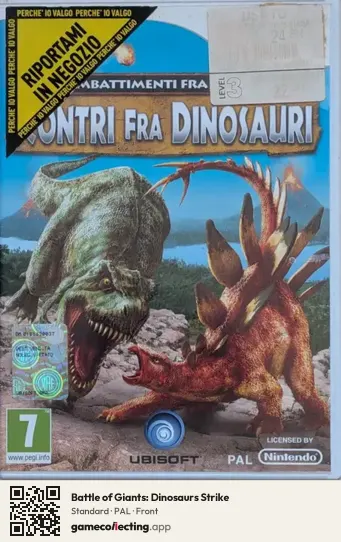 Battle of Giants: Dinosaurs Strike Nintendo Wii, PAL box front