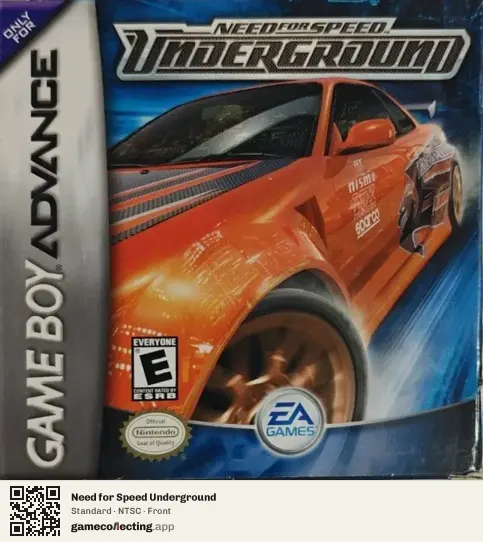 Need for Speed Underground Game Boy Advance, NTSC box front
