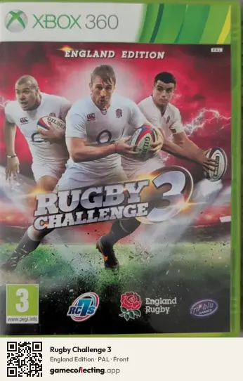 Rugby Challenge 3 Xbox 360, PAL box front